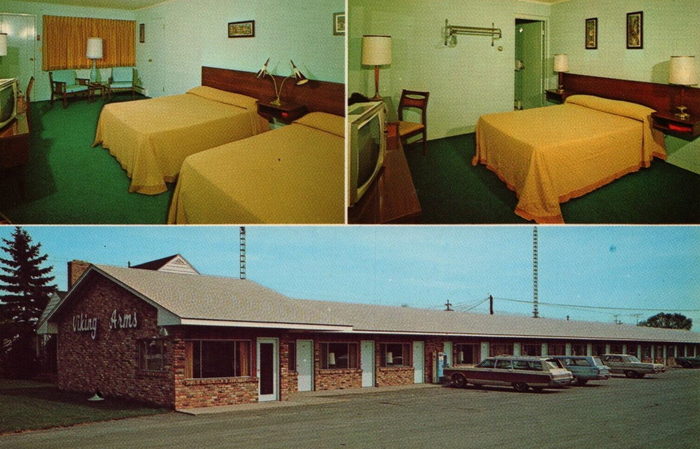 Viking Arms Inn (Viking Arms Motel) - Old Postcard (newer photo)